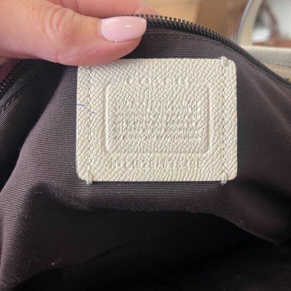 Coach Street Zip Crossgrain Leather Tote F341403 - Chalk - Picture 8 of 12